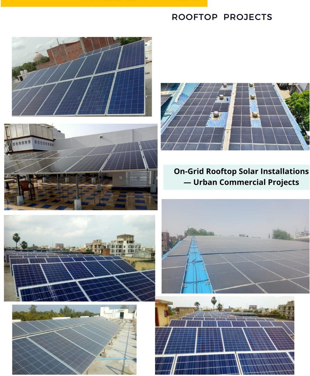 Rooftop project credentials — on-grid rooftop installations at urban commercial sites