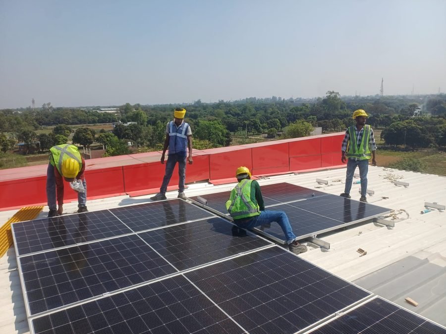 Solar array under construction at an Auctus Resources project
